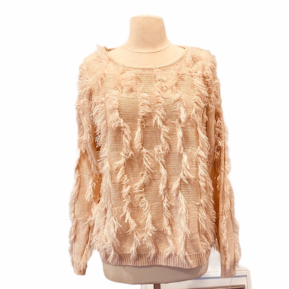 DO+BE Sweaters - DO+BE Fringe Pullover Sweater - Blush Pink